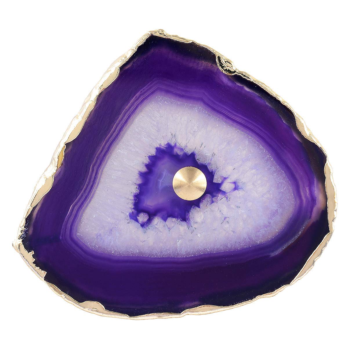 Purple Agate Knobs for Drawers - Gold Plated Edge - Pack of 4 - Elegant Home Decor