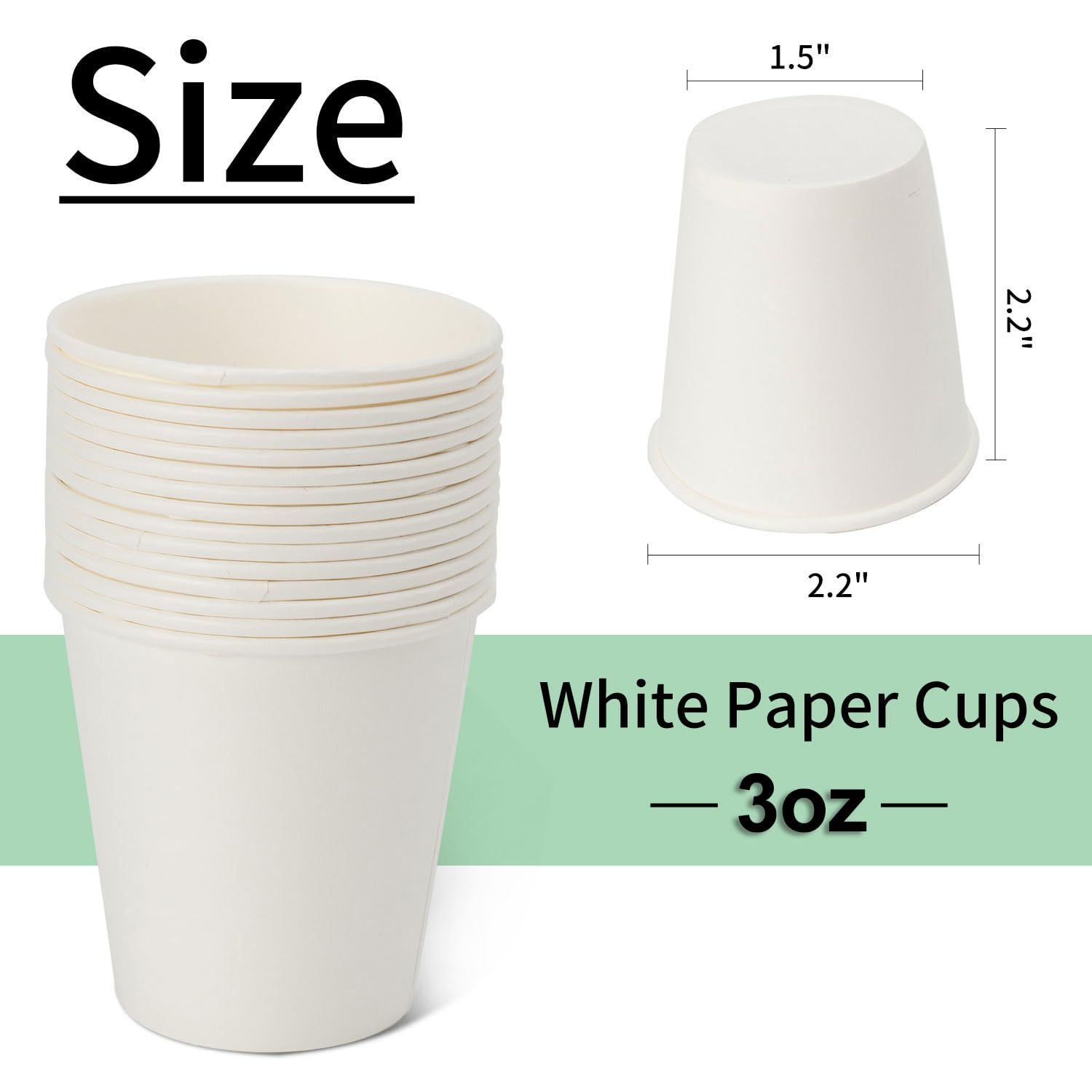 600 Pack 3 oz Small Disposable Paper Cups - Bathroom Mouthwash Cups, Espresso Shot Glasses, Party Supplies & Daily Use - Perfect for Home, Office, Restaurants and Events