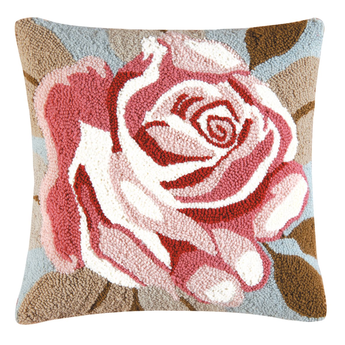 C&F Home Red Rose Floral Hooked Pillow Cover - Decorative Throw Pillow for Sofa, Bed, Couch - Farmhouse Home Decor Accent