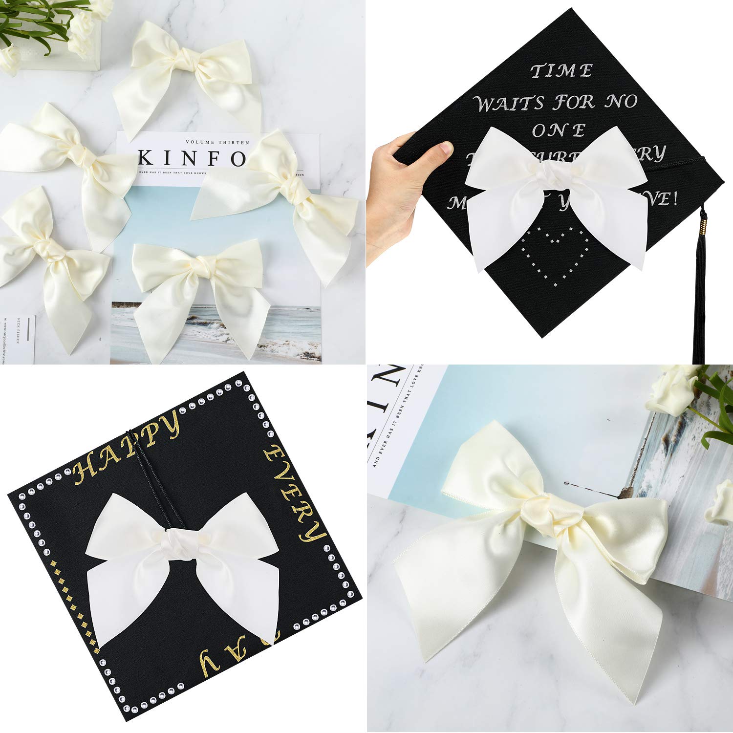 31-Piece Graduation Cap Decoration Kit with Rhinestone Stickers, Glitter Alphabet Letters, Glue Pens & Bowknot Ornaments - Perfect for Graduation Parties, DIY Cap Decor & School Celebration Decorations