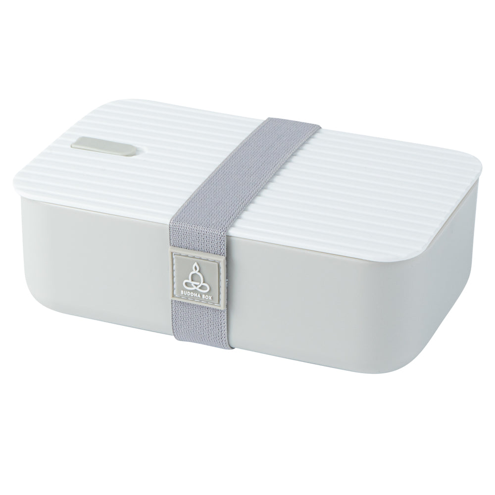 Bento Tek 34oz Gray Buddha Box Lunch Container with White Lid - 7.5