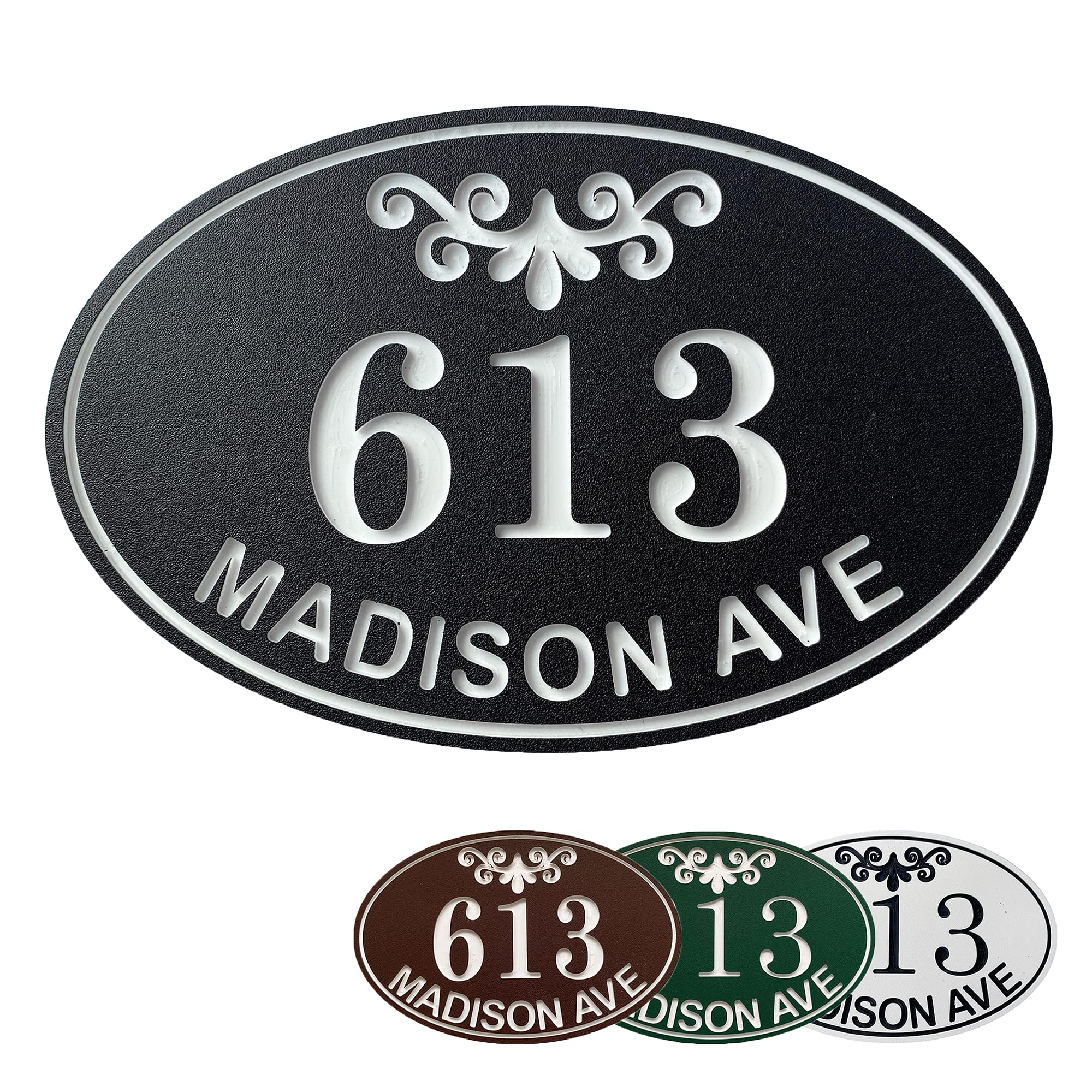 Custom Carved House Numbers & Street Name Plaque - 11.5x7.5 Inch Rustic Address Sign for Home, Mailbox or Business - Perfect Housewarming Gift & Wedding Present for New Homeowners