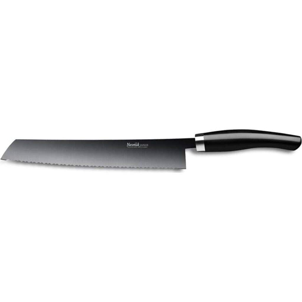 Janus Premium Bread Knife - Juma Black Stainless Steel Blade for Slicing Bread, Cake, and Pastries - Perfect for Home Baking, Restaurants, and Professional Kitchens