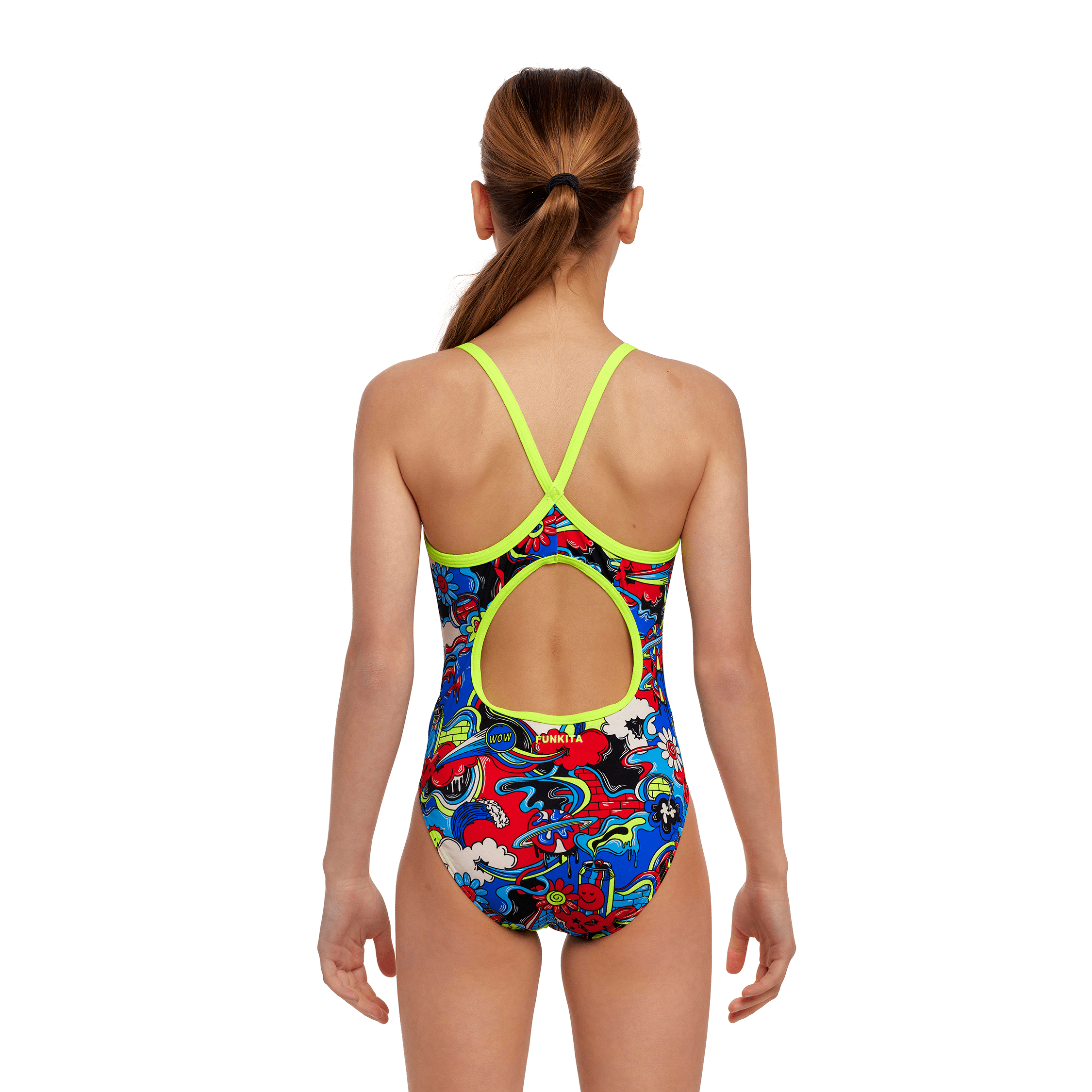 Funkita Happy Jack Girl's Diamond Back One Piece Swimsuit - Stylish & Comfortable Swimwear for Girls, Perfect for Pool Parties, Beach Vacations & Summer Activities