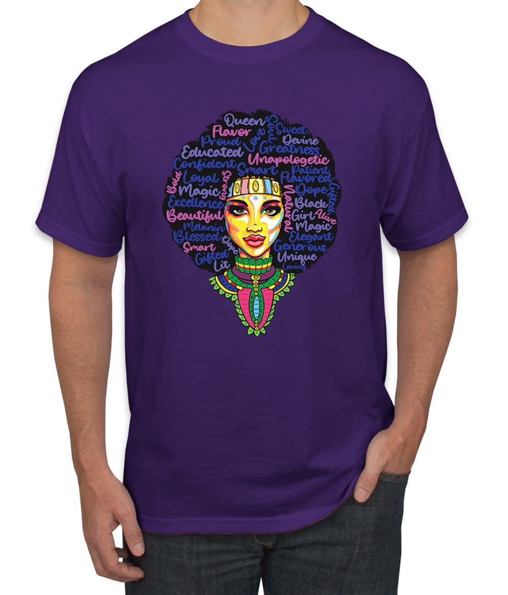 Queen Bee Strong Black Woman Black Pride Men's Graphic T-Shirt - Empowering Afrocentric Streetwear for Casual Wear & Black History Month