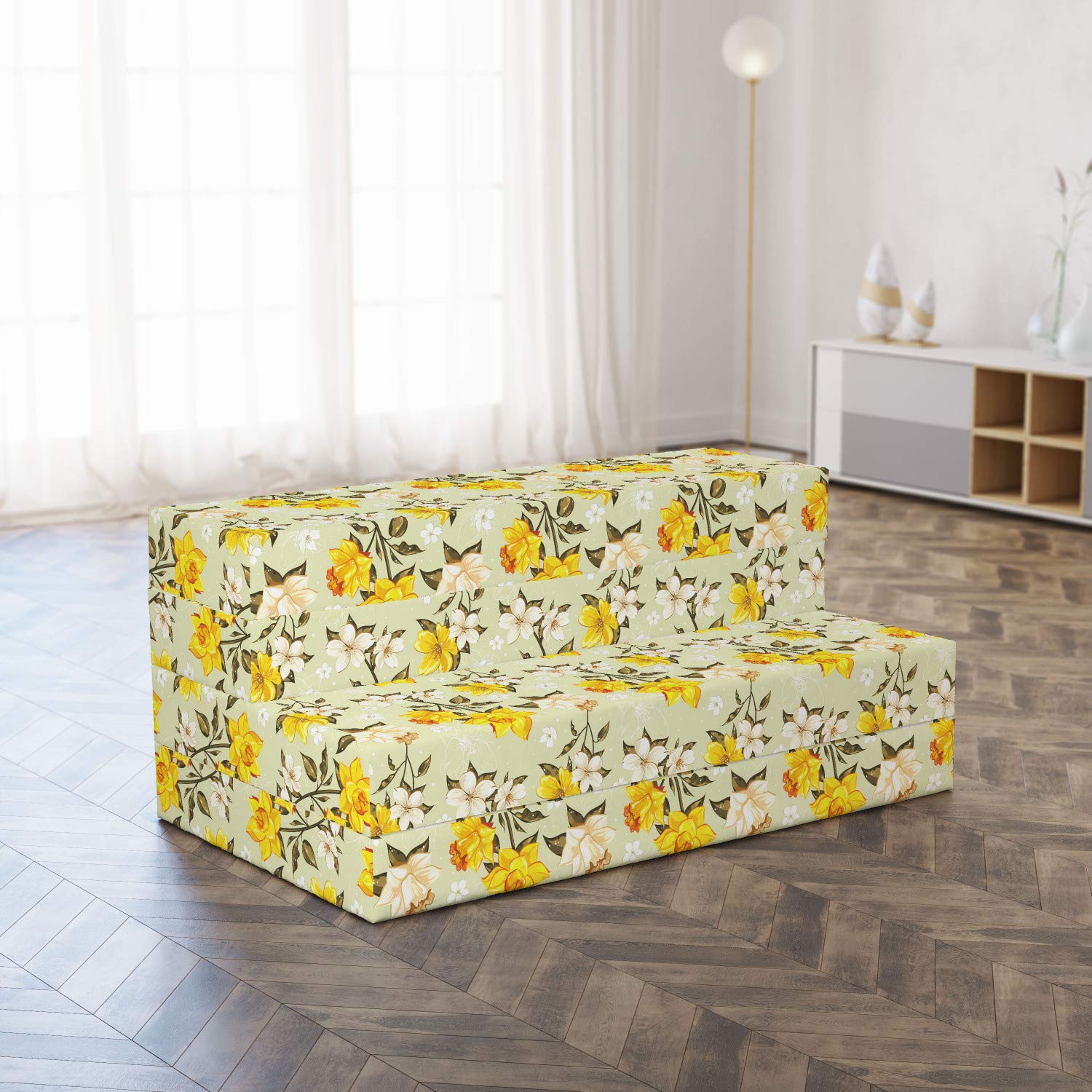 Ambesonne Floral Narcissus Branch Foldable Mattress - 78.7