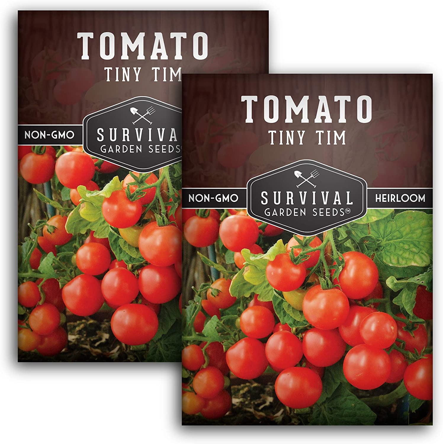 Organic Tiny Tim Tomato Seeds for Planting - Dwarf Cherry Tomato Variety, Perfect for Containers, Patios & Indoor Gardening - Grow Fresh Tomatoes Year-Round