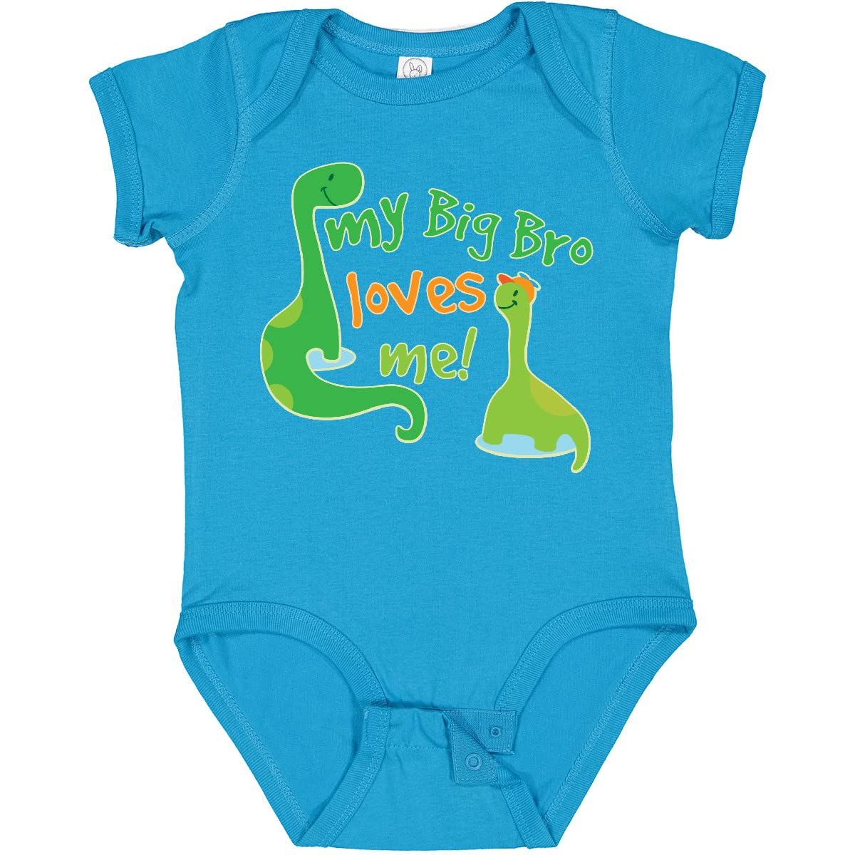 Inktastic My Big Bro Loves Me Baby Brother Bodysuit - Soft Cotton Infant Onesie for Sibling Love, Newborn Photography & Family Matching Outfits