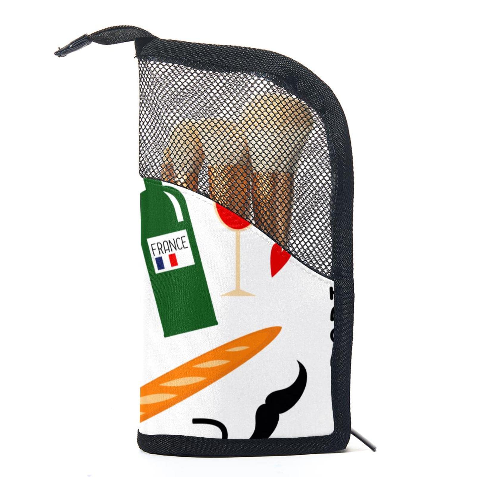 12-Piece Makeup Brush Organizer Bag with Wine Tower Hot Air Balloon Design - Portable Makeup Brush Holder Set for Travel & Home Storage