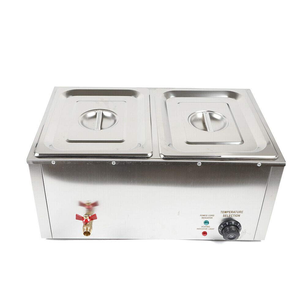 Electric Buffet Server Food Warmer - 2 Pan Stainless Steel Buffet Warmer with Lids, 850W 110V Table Steamer for Catering, Restaurants, Parties & Events - Perfect for Buffets, Banquets, and Large Gatherings