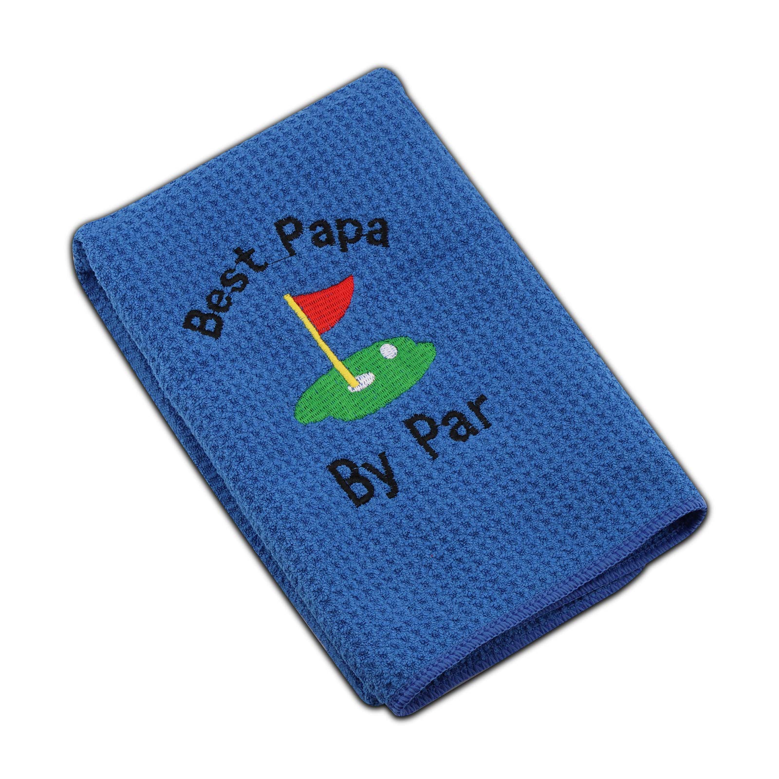Premium Embroidered Golf Towel with Clip - Perfect Gift for Dad & Golf Lovers - Best 'Papa by Par' Present - Ideal for Golf Courses, Tournaments & Father's Day
