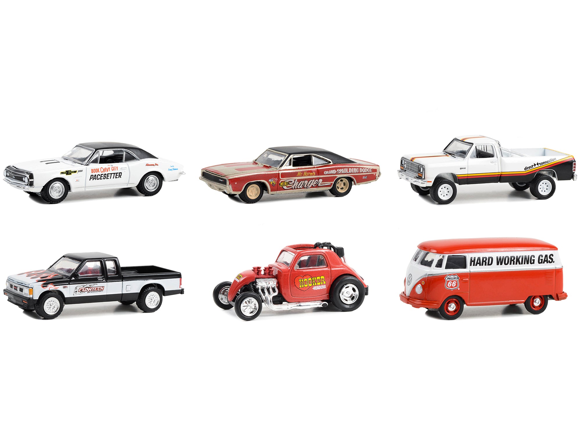 Greenlight 1/64 Diecast Model Cars - 6-Piece Running on Empty Series 16 Collectible Set for Display & Racing Scenes