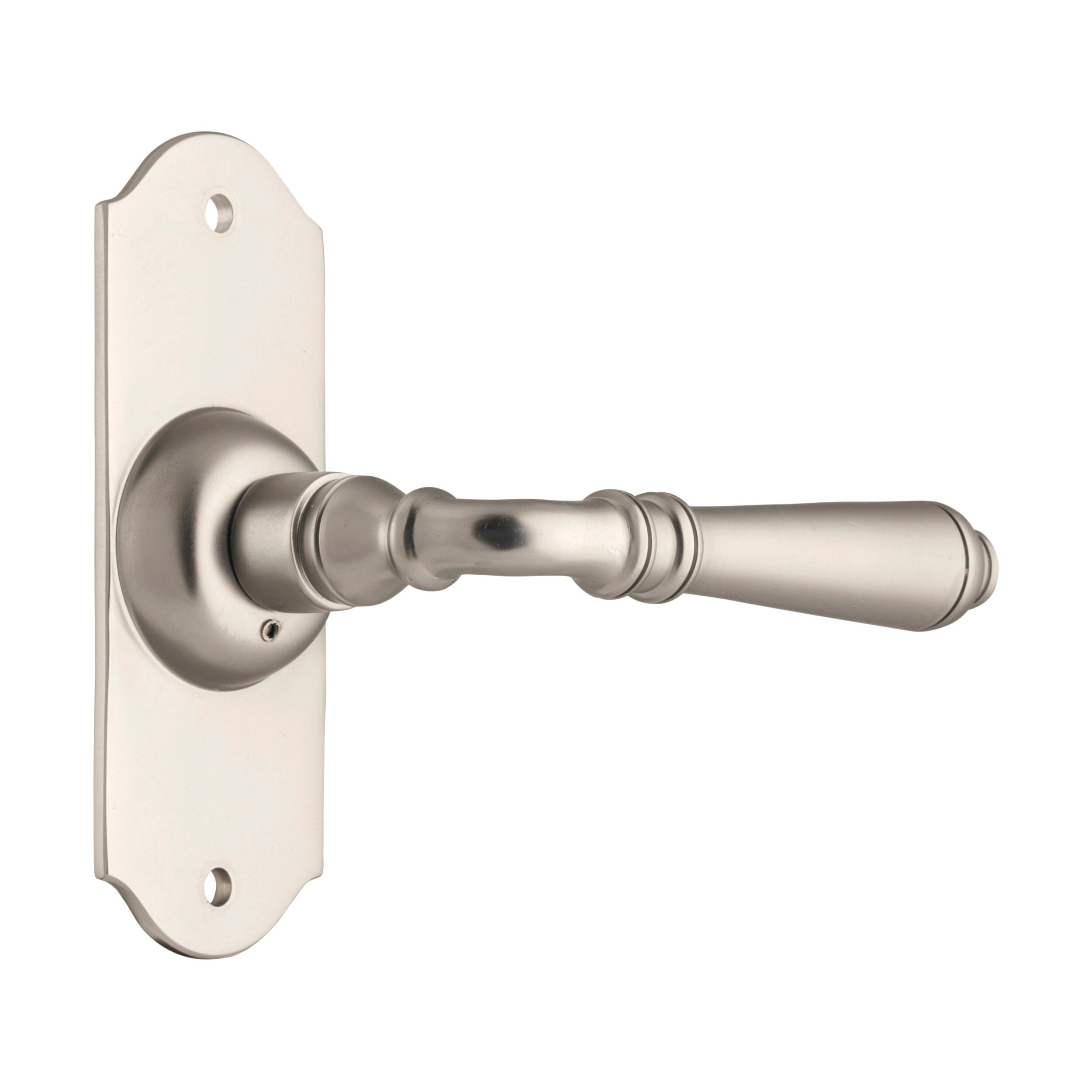 6562 Door Lever Reims Latch Pair in Satin Nickel - 110x40x70mm (HxWxD) | Modern Interior Door Handles for Home, Office & Commercial Spaces