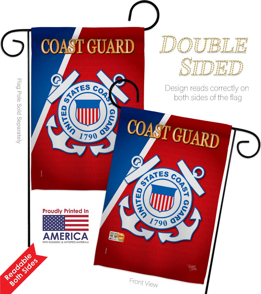 USCG Semper Paratus Garden Flag Set - Double-Sided Military Yard Banner for Veterans & Patriotic Home Decor