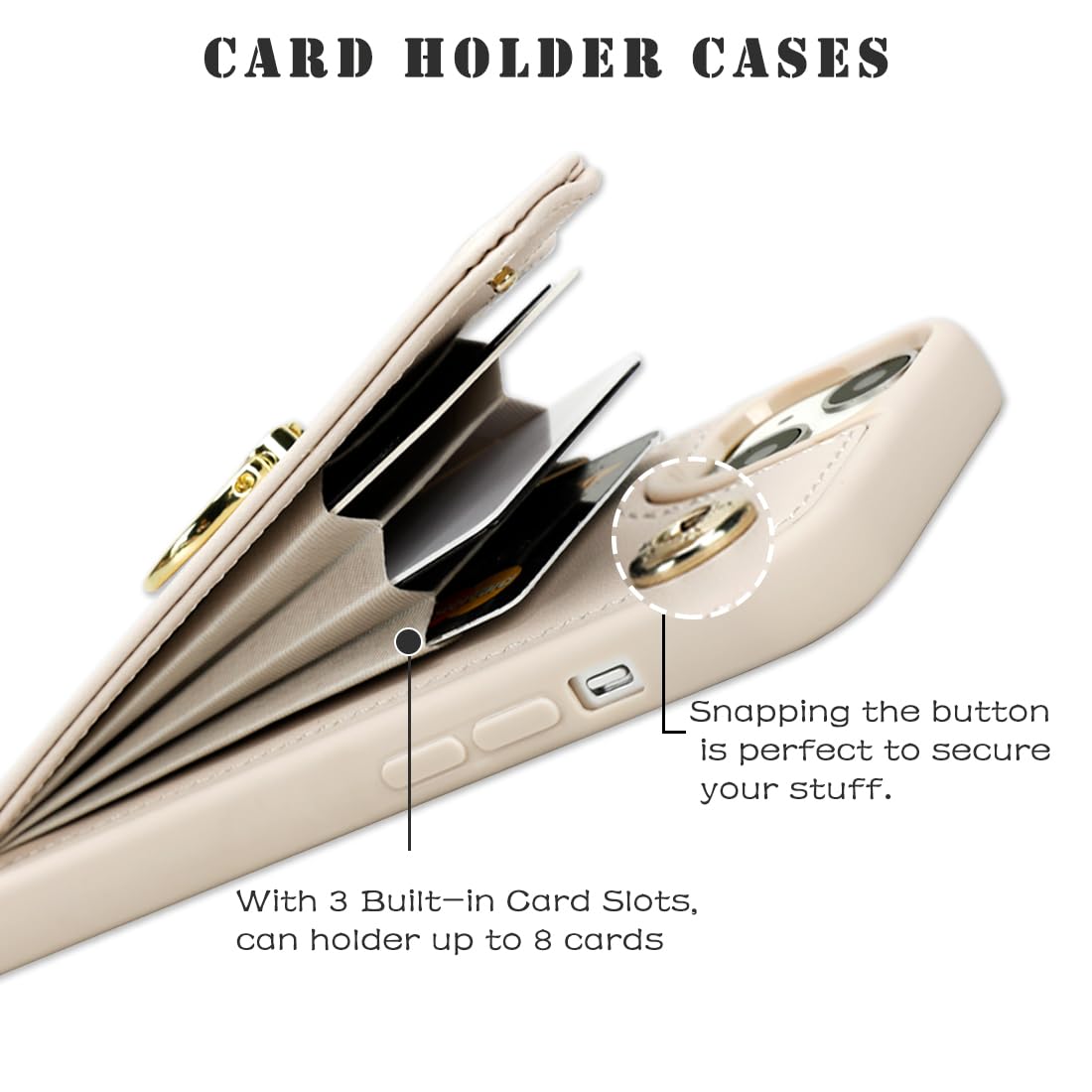 Premium PU Leather Wallet Case for iPhone 13/14/15 (6.1
