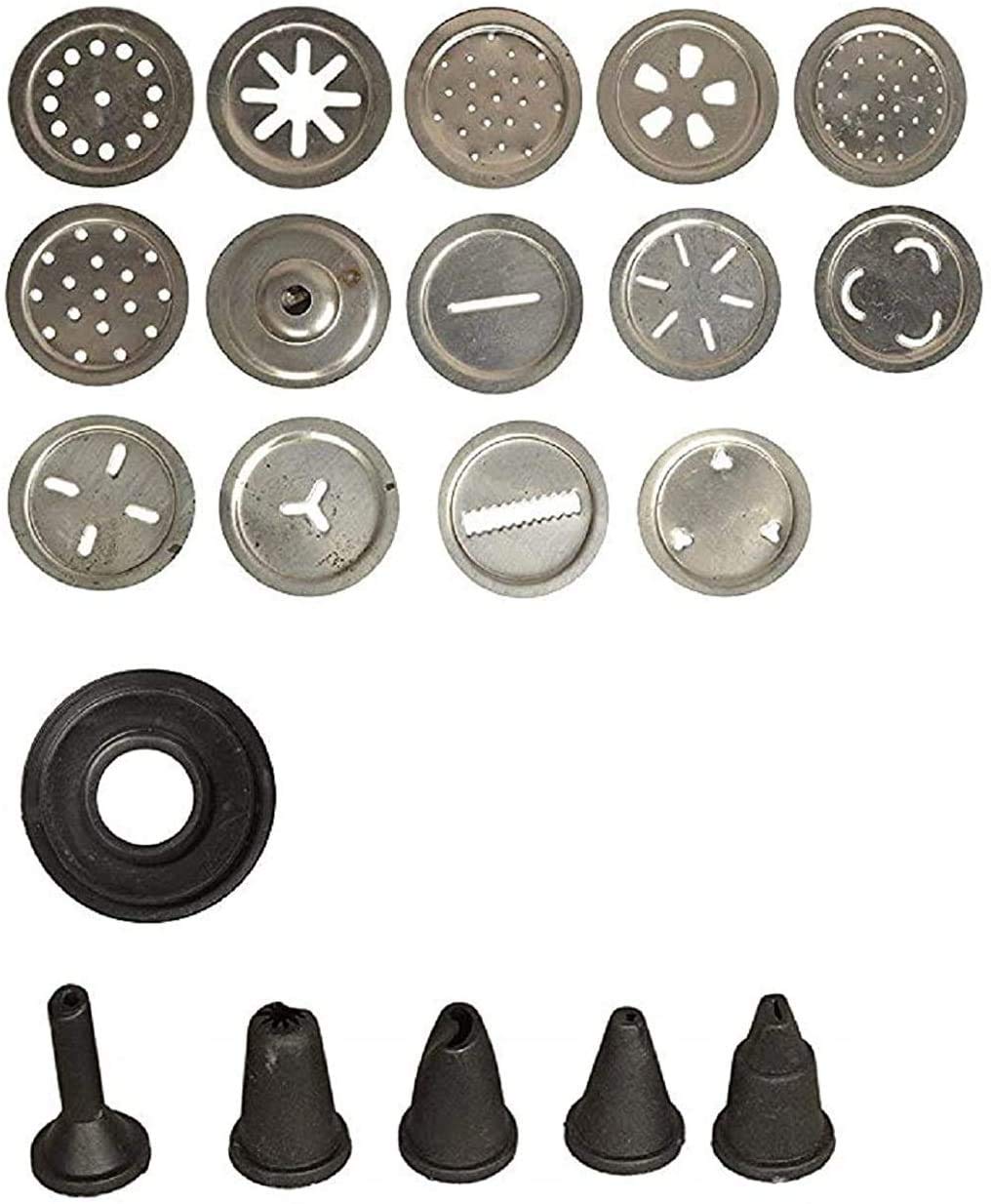 Premium Stainless Steel Kitchen Press Machine - Sev Maker & Farsan Maker for Indian Snacks with 15 Shape Attachments & 5 Icing Nozzles | Perfect for Making Homemade Chivda, Chakli, Murukku & Cake Decorating