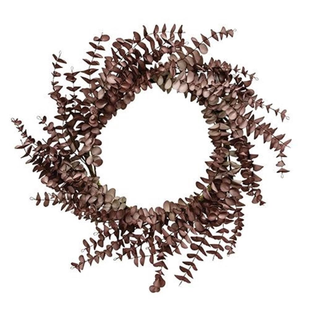 Burgundy Fall Ombre Eucalyptus Leaf Wreath - Elegant Autumn Home Decor for Front Door, Mantel & Seasonal Table Centerpiece