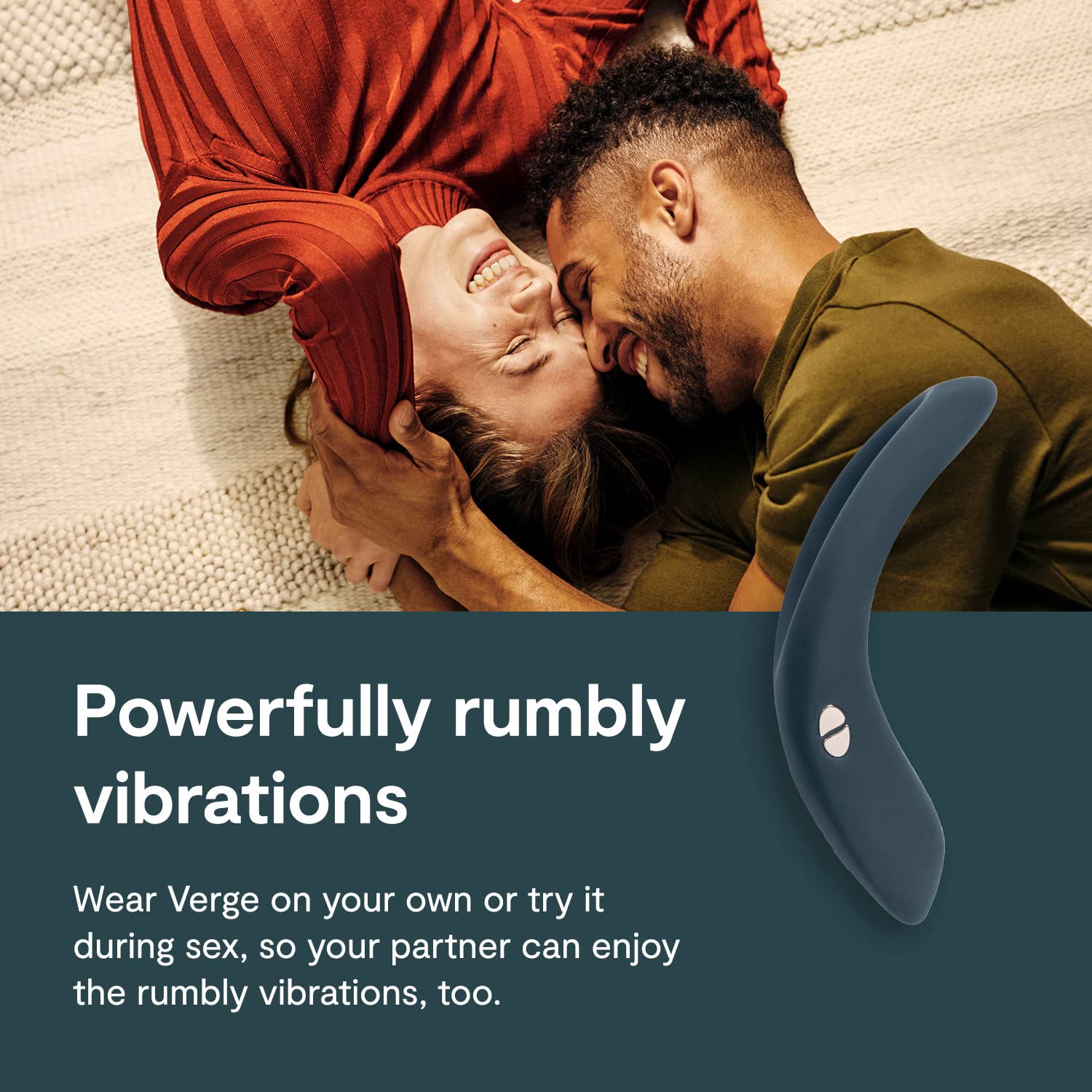 We-Vibe Verge Vibrating Cock Ring - App Controlled Male Vibrator with 10 Vibration Modes | Silicone Penis Ring for Men & Couples | Wearable Adult Toy for Enhanced Pleasure | Perfect for Couples Play & Solo Stimulation
