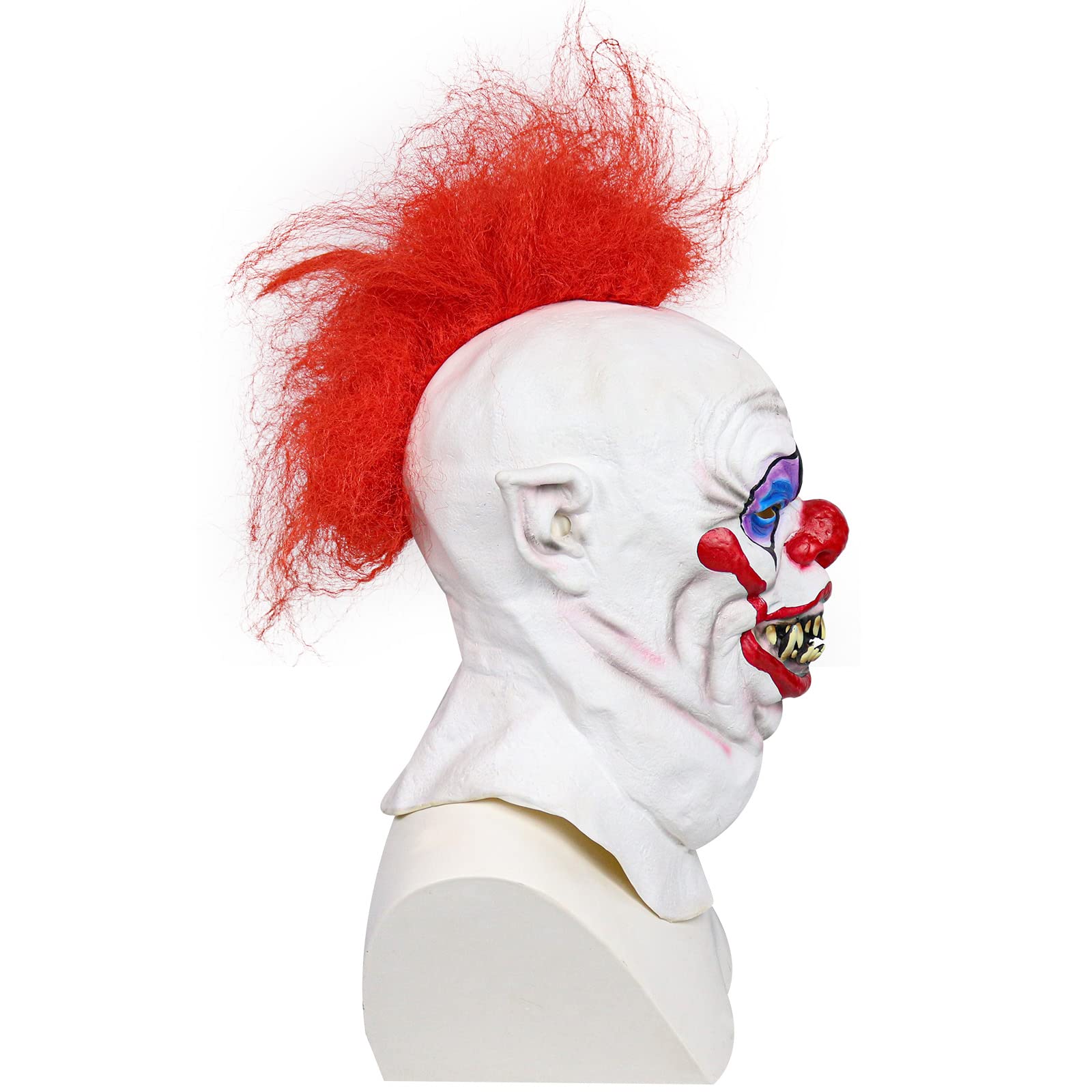 Scary Clown Mask - Full Head Latex Devil Clown Halloween Costume Mask for Cosplay & Horror Parties | Perfect for Halloween, Haunted Houses & Theatrical Performances