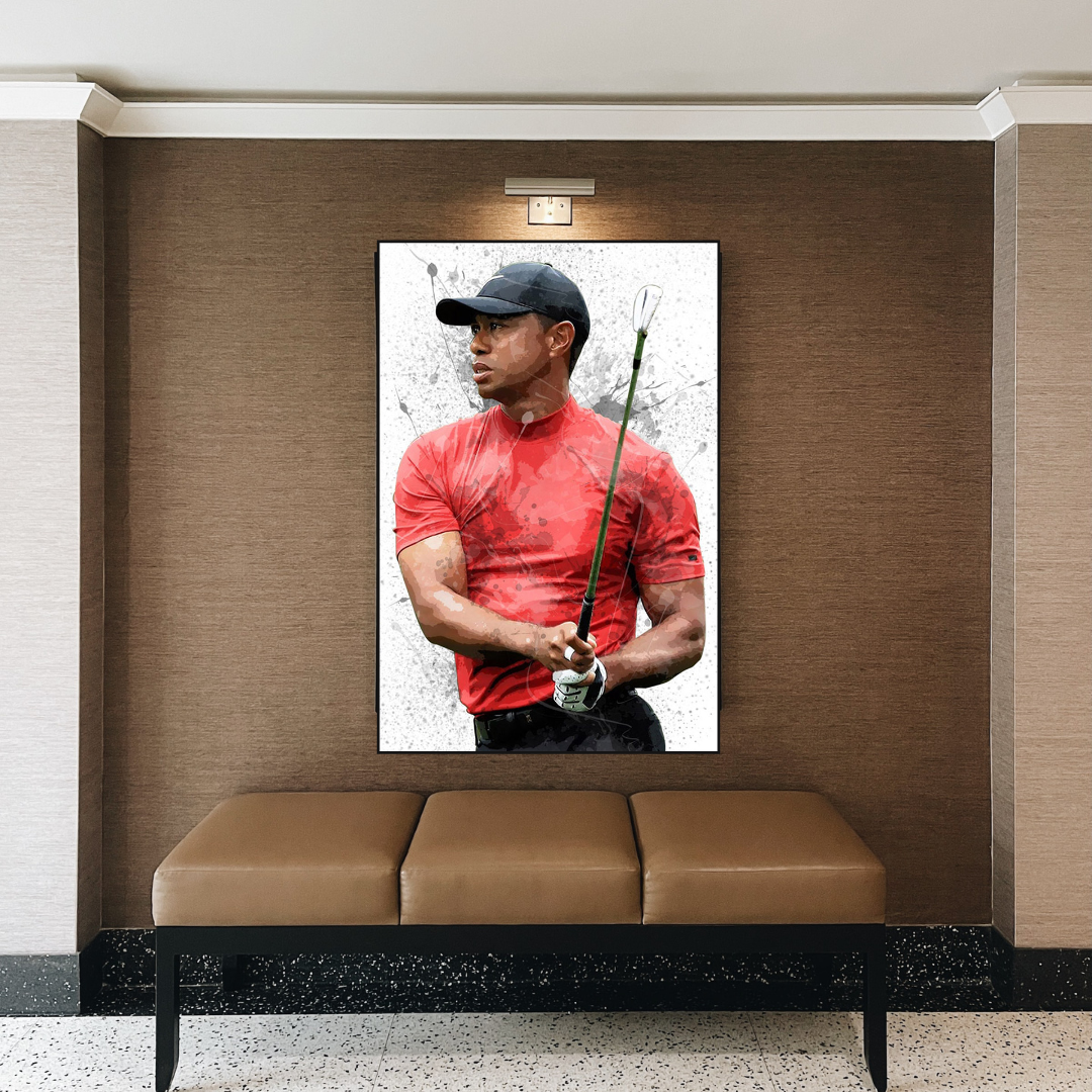 Tiger Woods Canvas Wall Art - High Quality Sports Memorabilia Print for Golf Fans | Perfect for Home, Office & Man Cave Decor