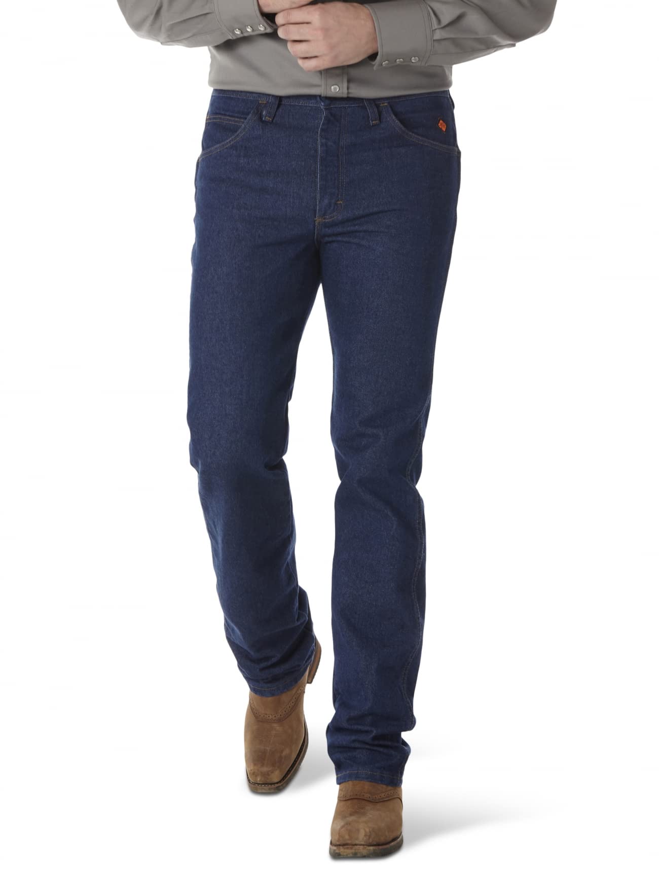 Wrangler Men's Flame Resistant Slim Fit Work Jeans - Durable & Comfortable for Construction, Welding & Outdoor Jobs