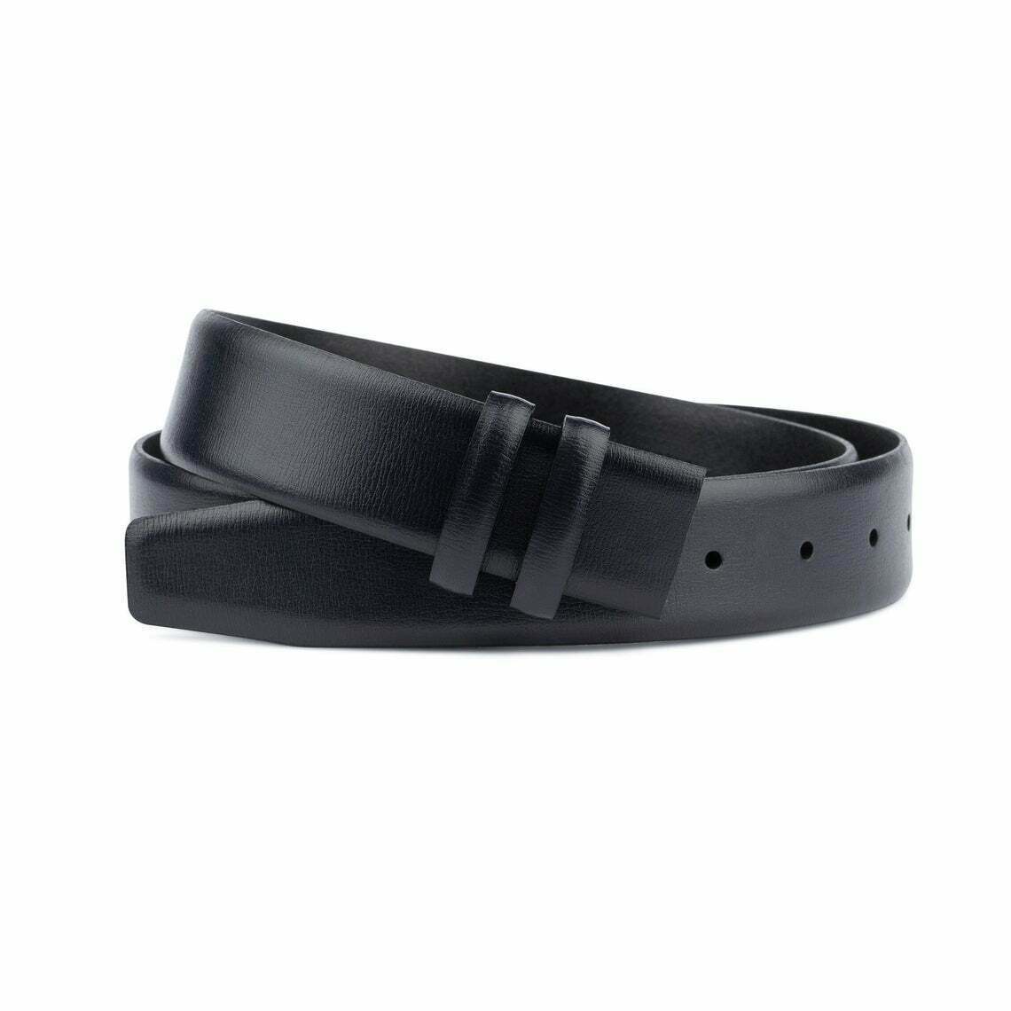 Genuine Leather Montblanc Belt Strap 35mm - Navy Blue Buckle-Free Belt for Men | Perfect for Business, Casual & Formal Wear