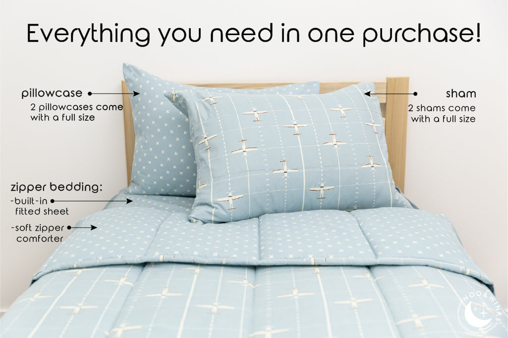 Take Flight Zipper Bedding Set - Soft & Breathable Comfort for Kids & Adults - Perfect for Bedrooms, Dorms, and Travel