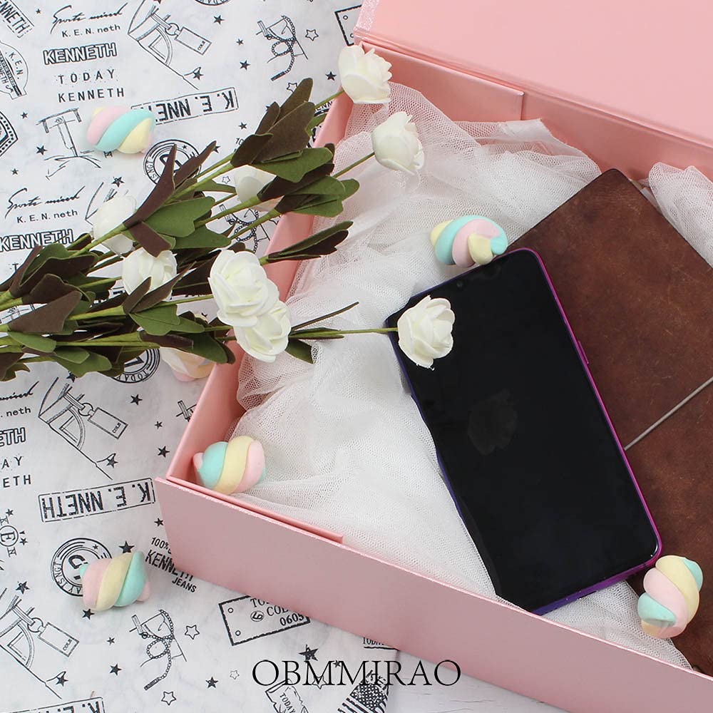 Upgrade 2Pcs Pink 13x9x4 Inch Hard Large Gift Box with Lid, Magnetic Closure Foldable Storage Box - Perfect for Groomsman/Bridesmaid Proposal, Jewelry, Clothes & Luxury Gift Packaging (Wedding, Birthday, Anniversary, Holiday Gifts)