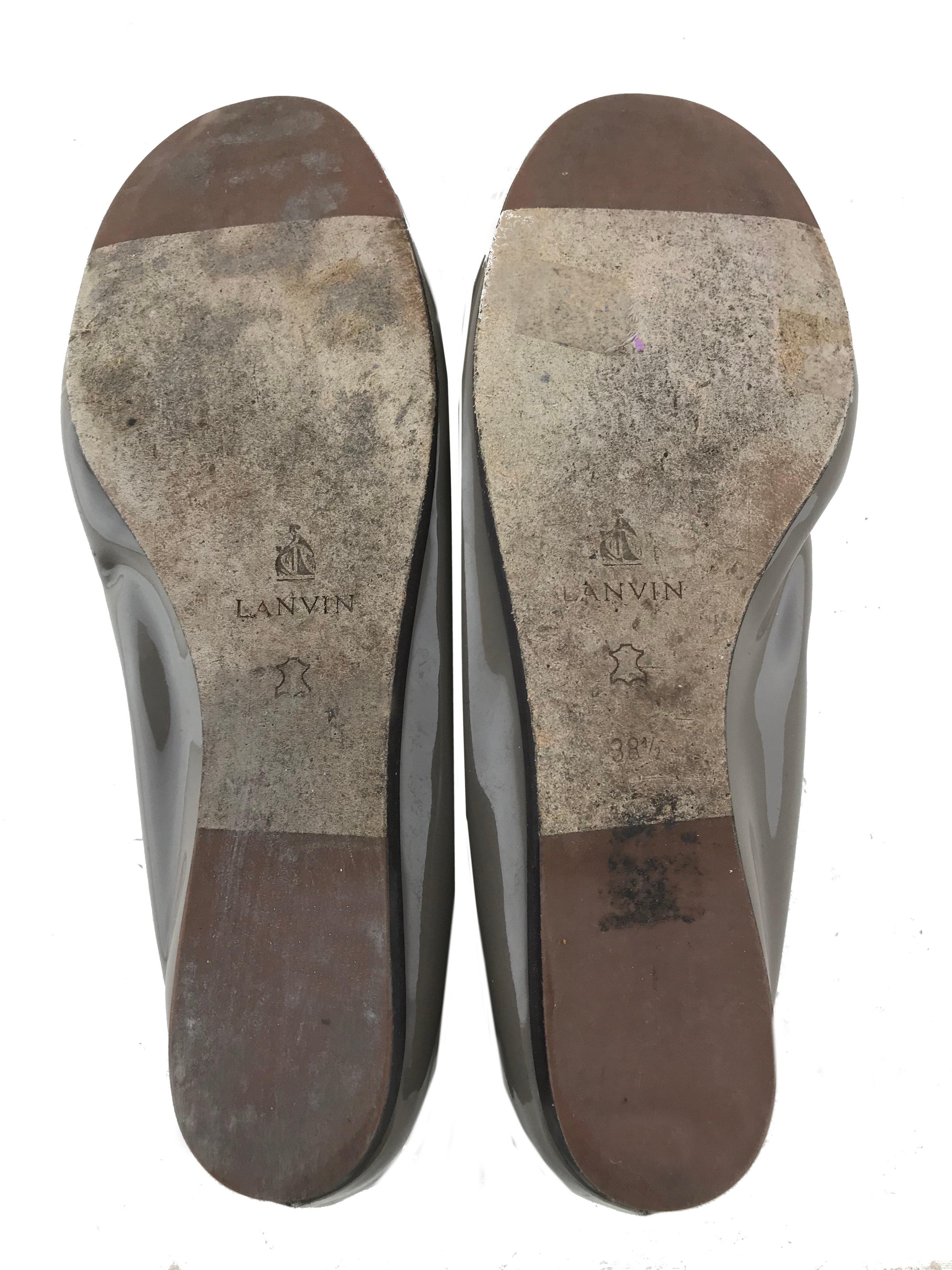 Lanvin Women's Size 8.5 Patent Leather Ballet Flats with Bow Embellishment - Elegant Comfort for Work, Parties & Special Occasions