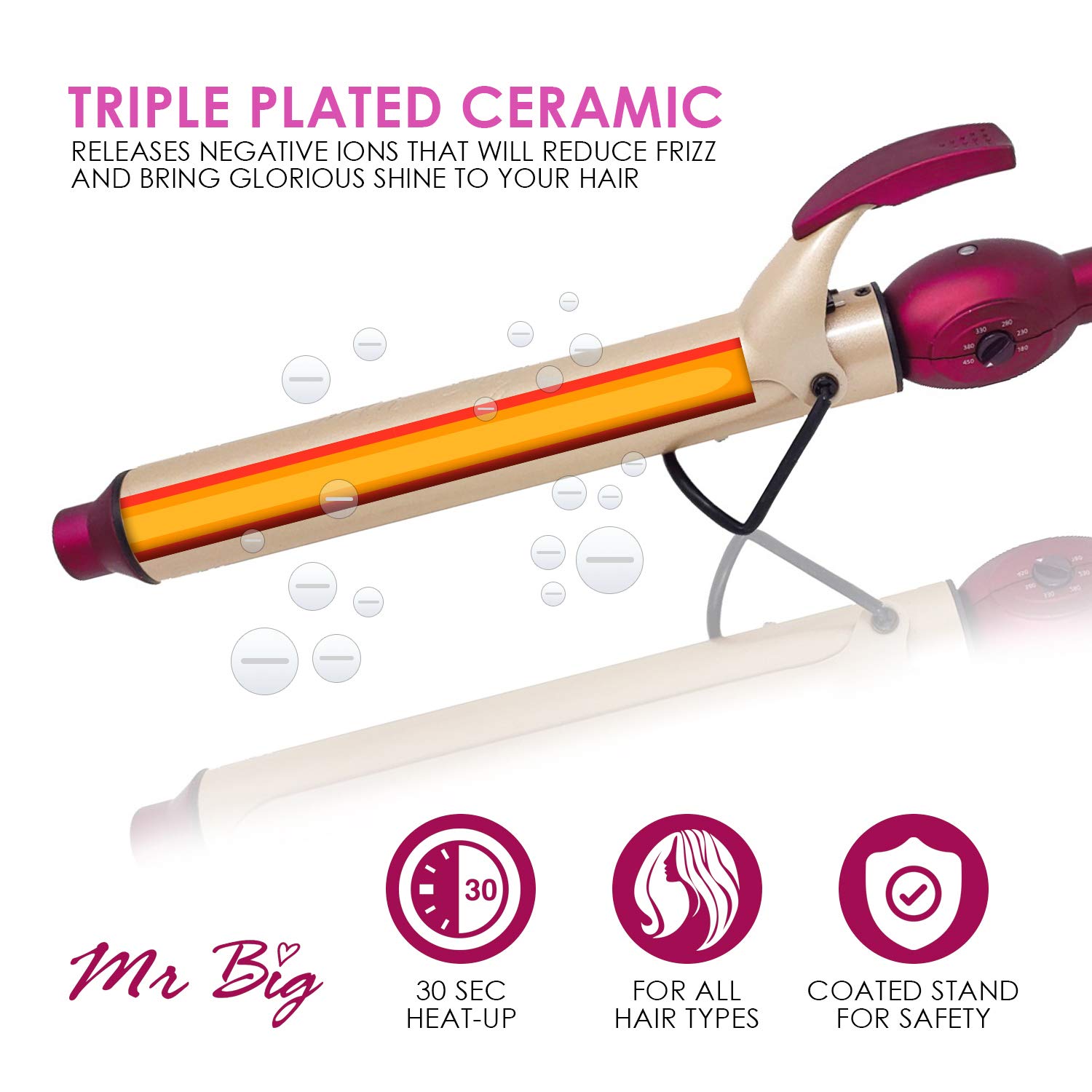 Mr Big Original Hair Curling Iron Wand - XL 9.5
