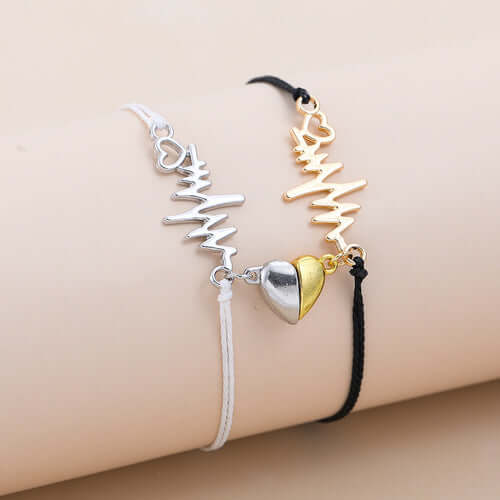 Magnetic Heartbeat Matching Bracelet SL0091 - Couple's Love Bracelet with Heartbeat Sync Technology for Romantic Gifts & Anniversaries | Perfect for Date Nights & Long Distance Relationships
