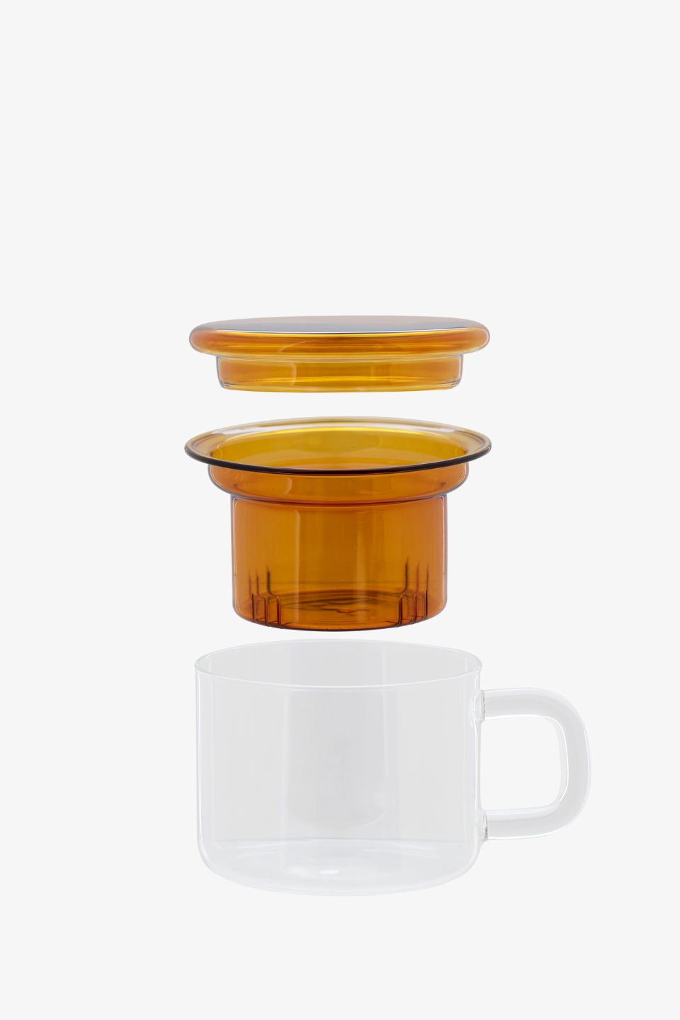 Premium Amber Glass Teapot Set with Stainless Steel Infuser - Elegant Solo Tea Brewing for Home, Office, or Gift Giving