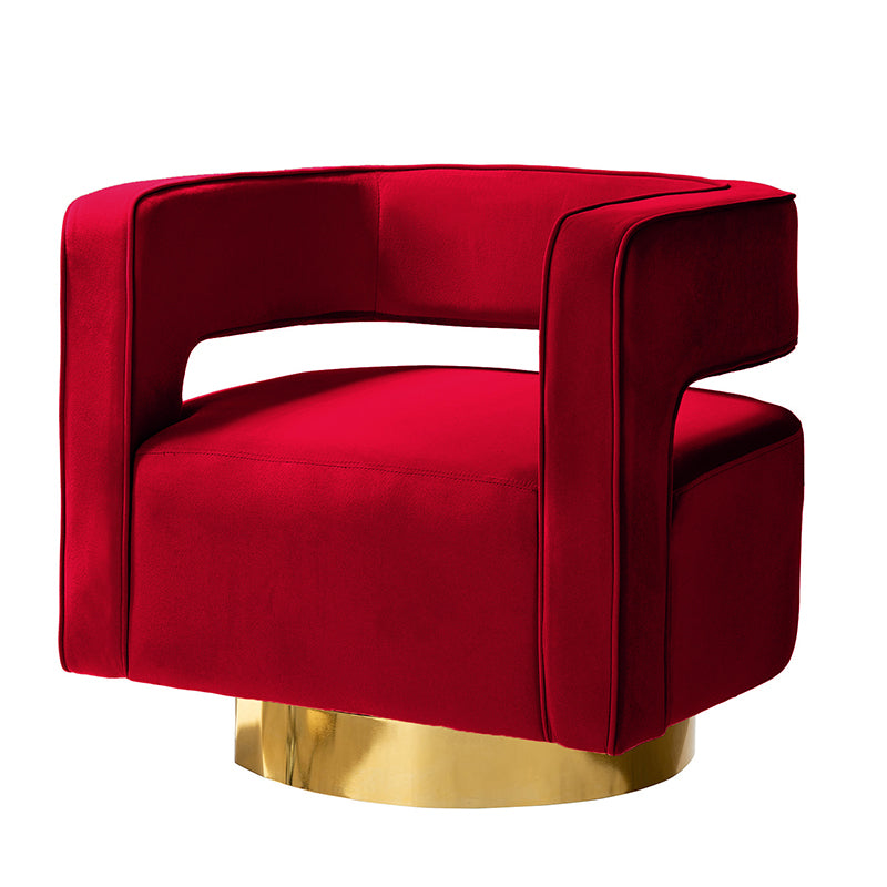 Agata Velvet Swivel Barrel Armchair - Modern Velvet Accent Chair with 360° Rotation for Living Room, Bedroom & Office