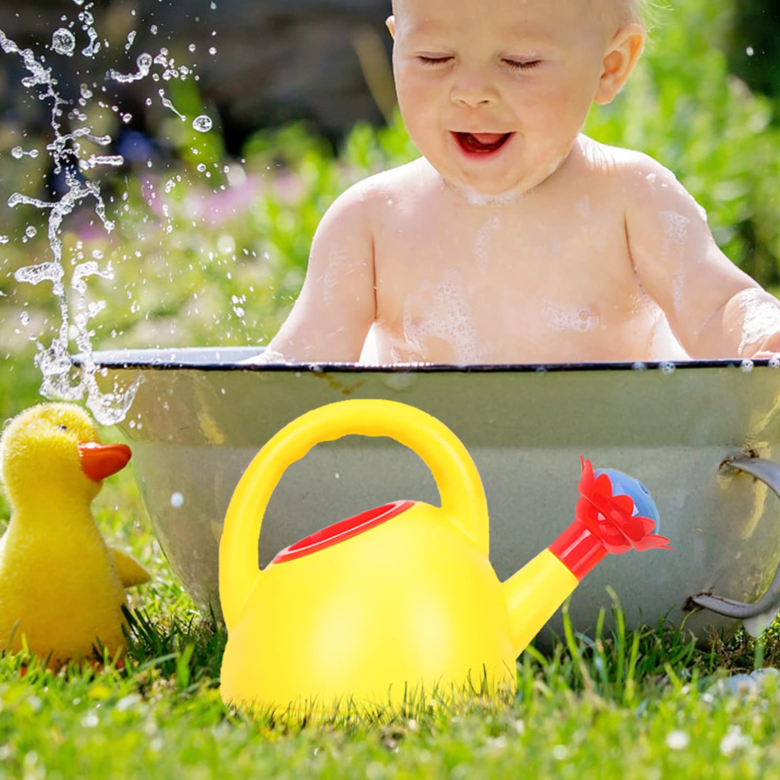 VICASKY 9-Piece Watering Can Set with Lid - Small Pitcher & Water Play Toy for Kids - Durable PP Material - Perfect for Outdoor Play, Bath Time & Sensory Learning Activities