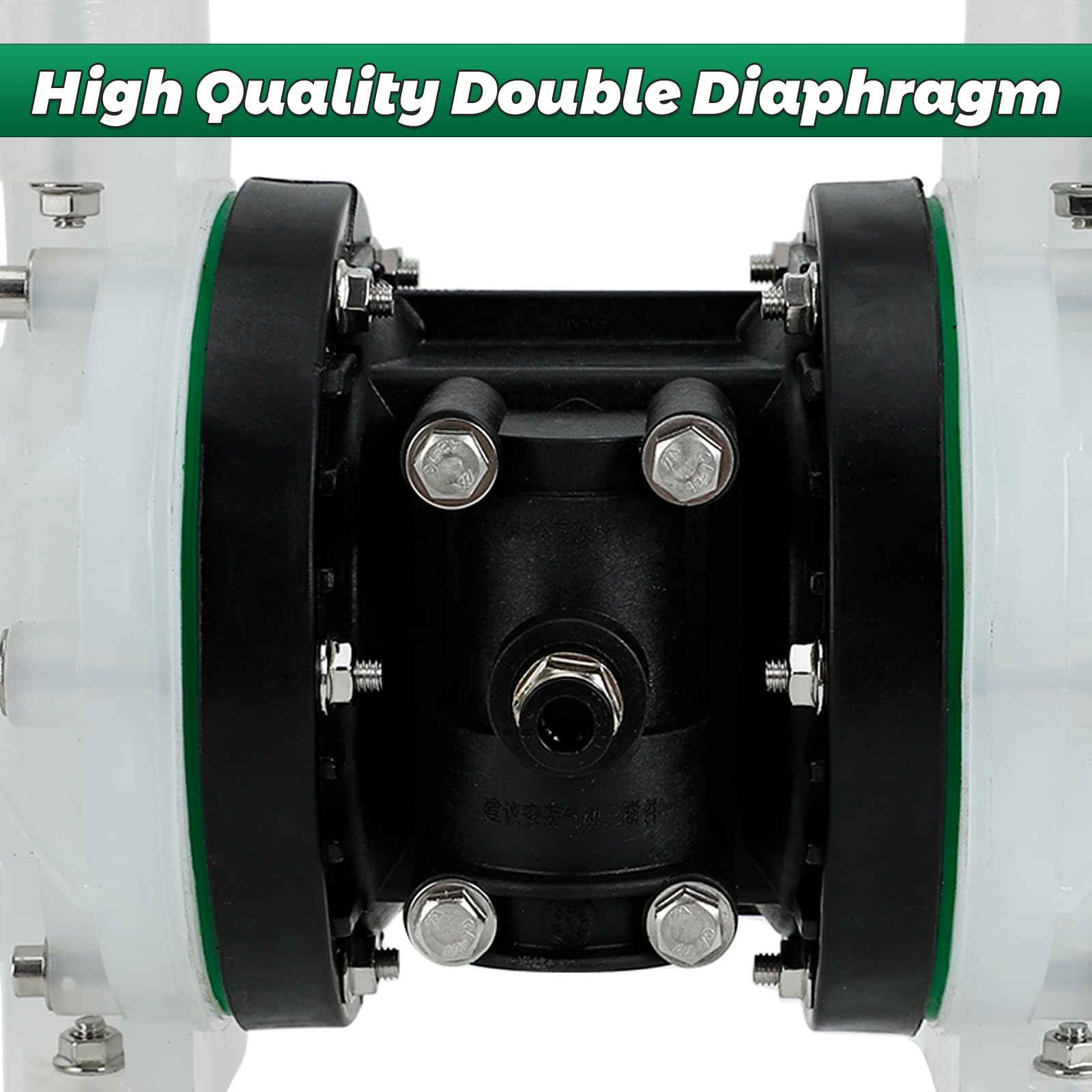12 GPM Air Operated Double Diaphragm Pump - 1/2 Inch Inlet/Outlet Pneumatic Waste Oil Transfer Pump for Chemical, Fuel & Industrial Use - Ideal for Waste Oil Removal, Chemical Transfer & Industrial Applications