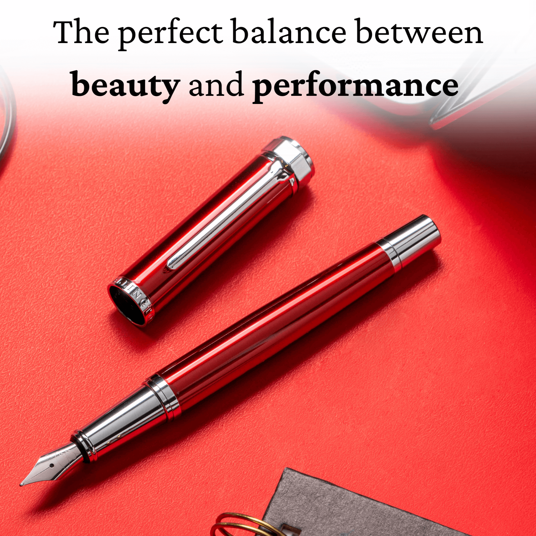 Premium Scarlet Slate Fountain Pen - Elegant Writing Instrument for Calligraphy, Journaling & Professional Use - Perfect Gift for Writers & Pen Enthusiasts