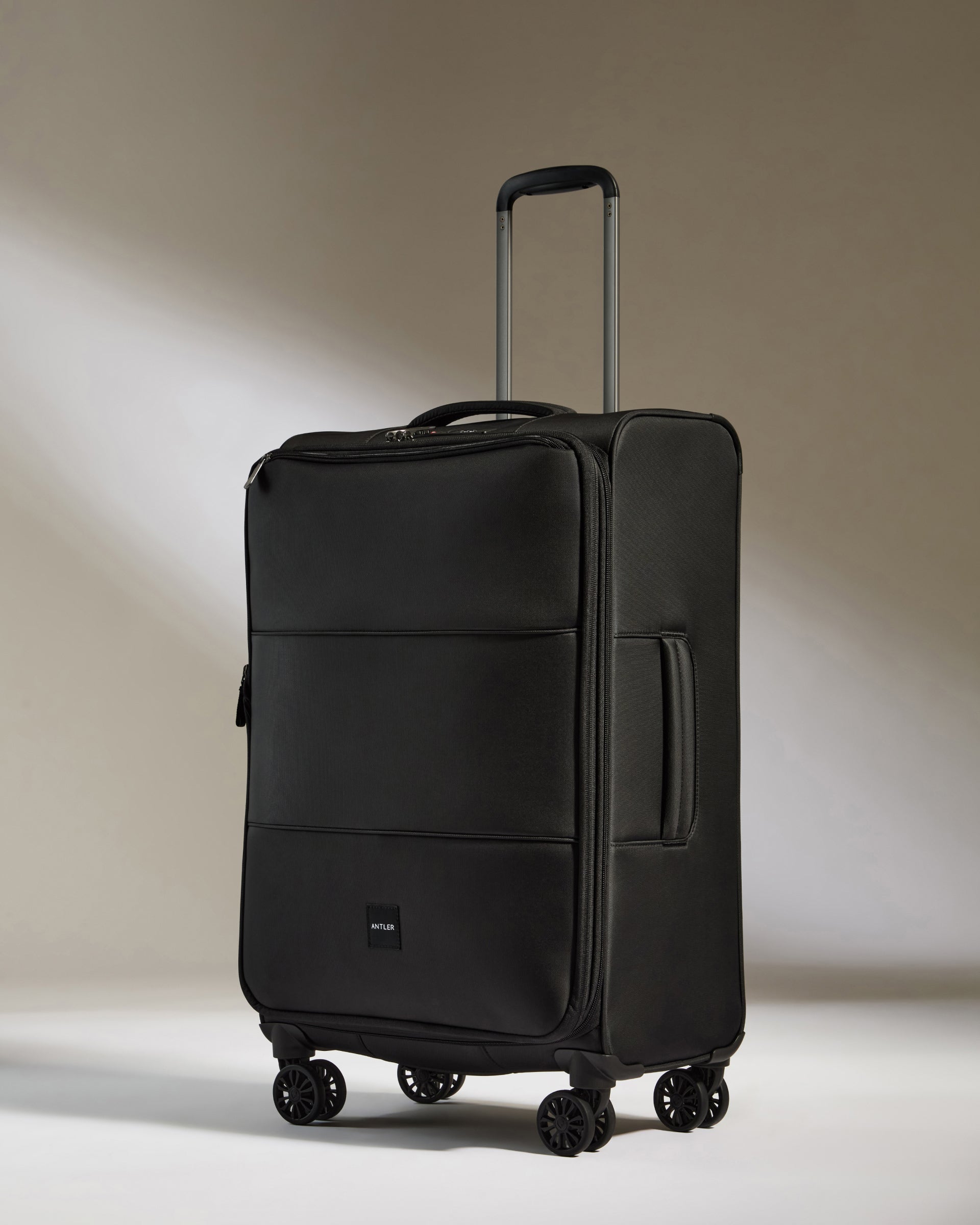 Lightest Expandable Carry On Luggage Set - Black Soft Stripe Suitcase for Travel, Business Trips & Weekend Getaways