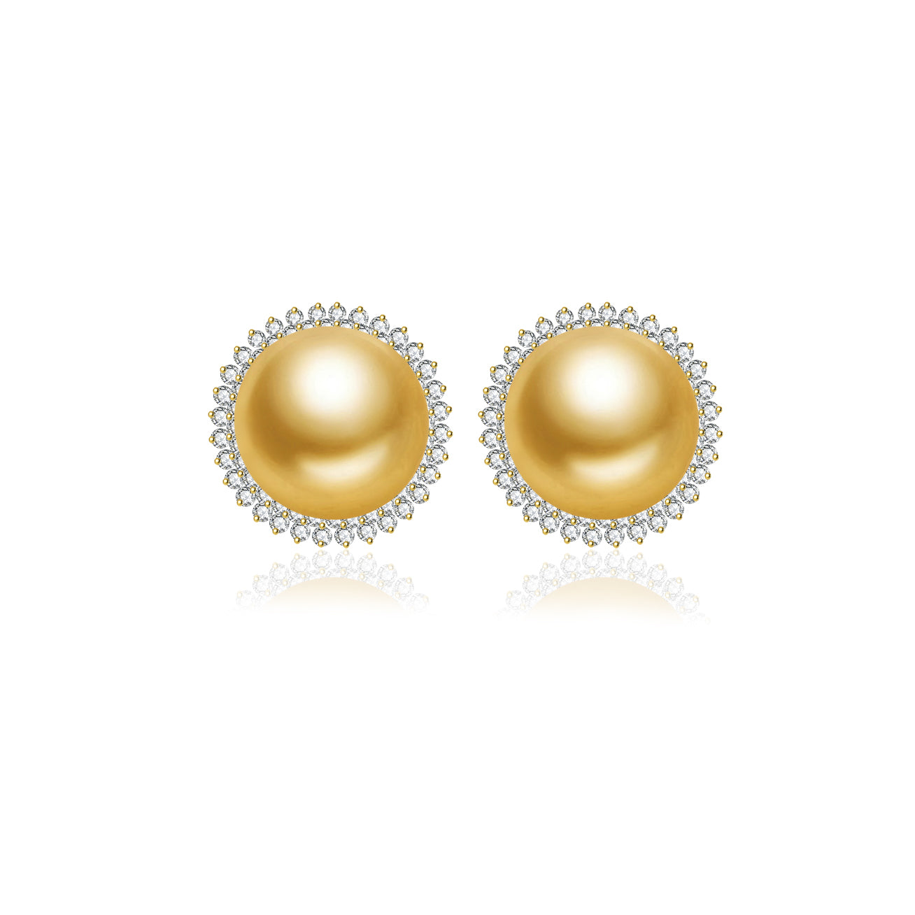 18K Solid Gold South Sea Golden Pearl Earrings - Luxury Dangle Earrings for Women, Elegant Gift for Wedding, Anniversary & Special Occasions