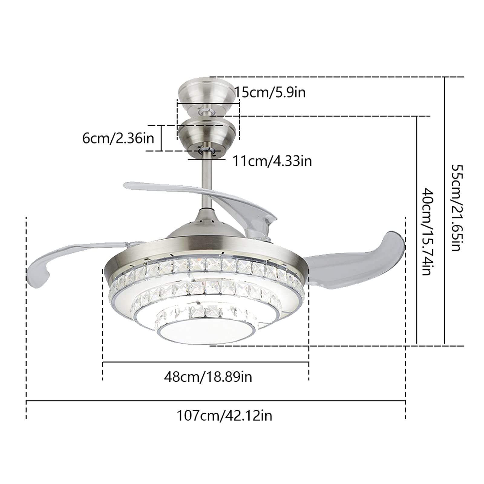 Modern Ceiling Fan with Lights - 42
