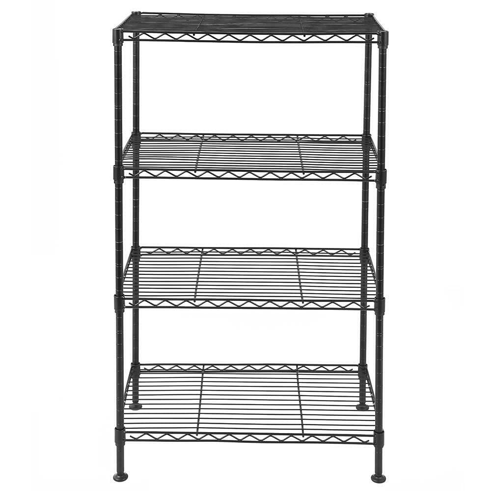 VioliytyC 4-Tier Adjustable Wire Storage Shelves - Heavy Duty Steel Metal Rack for Kitchen, Closet, Garage & Pantry Organization - Space Saving Storage Solution for Home & Office Use