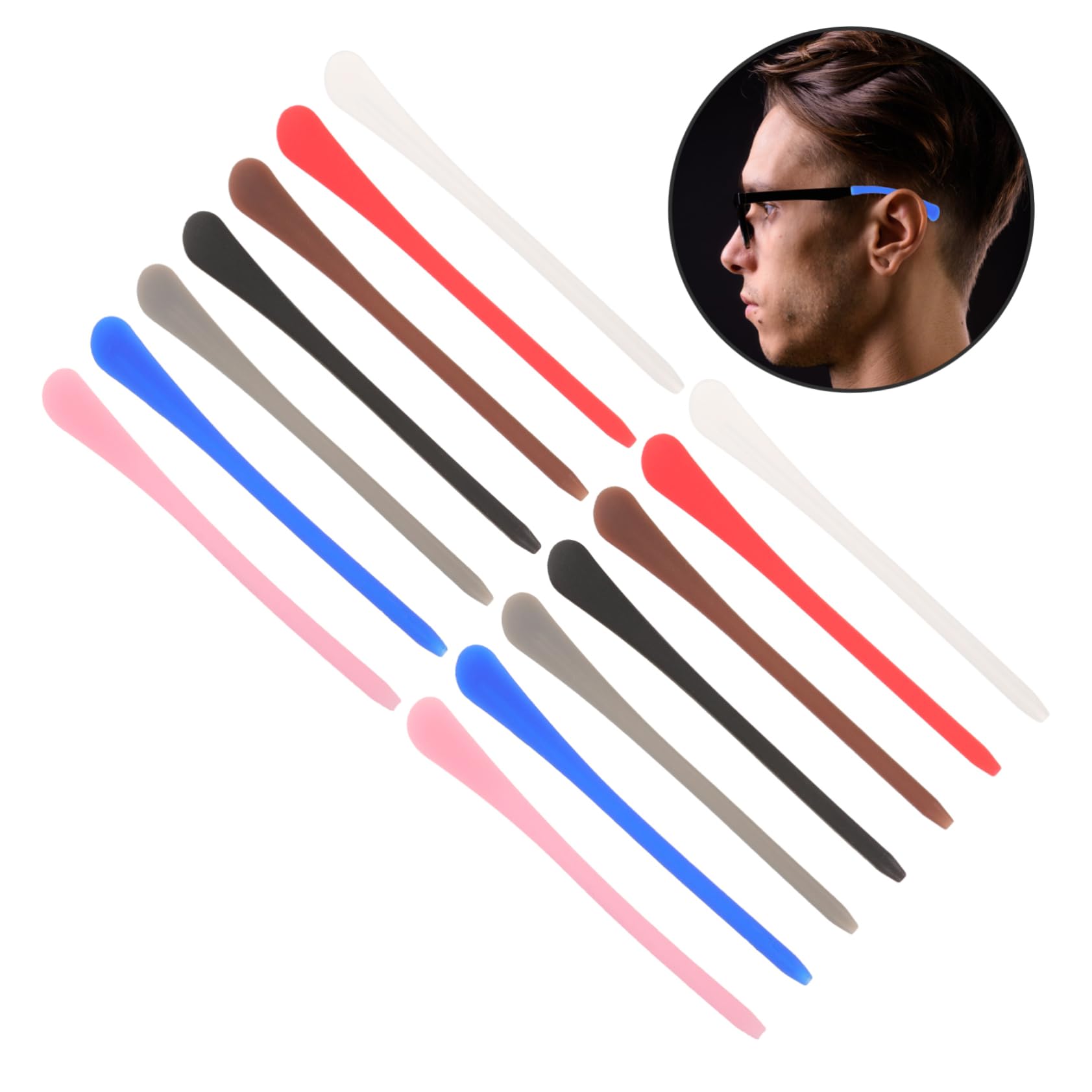 14 Pack Silicone Ear Hooks for Glasses - Soft Metal Glasses Leg Covers & Tips - Anti-Slip Eyewear Accessories for Comfortable Wear (Perfect for Reading, Driving & Daily Use)
