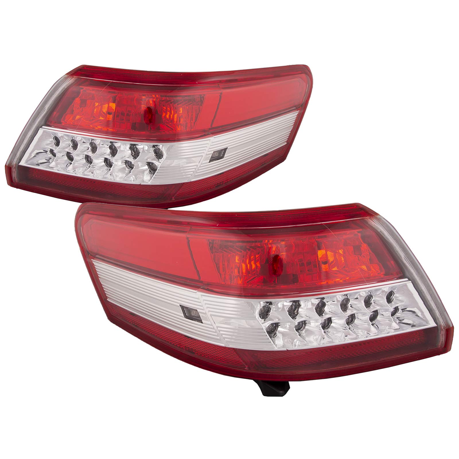 HEADLIGHTSDEPOT Clear Lens Tail Light Set for 2010-2011 Toyota Camry | Left Driver & Right Passenger Side | USA Built | Perfect for Night Driving & Car Customization
