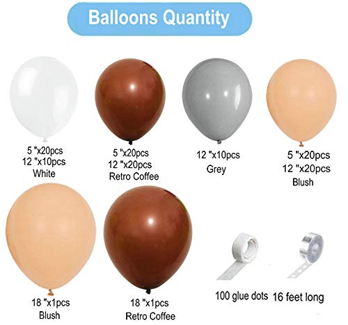 122-Piece DIY Caramel Coffee Blush Balloon Arch Kit - Safari Baby Shower Decor, Bear-Themed Birthday Party Supplies, Wild One 1st Birthday Backdrop - Perfect for Gender Neutral Nursery, Kids Parties & Baby Showers