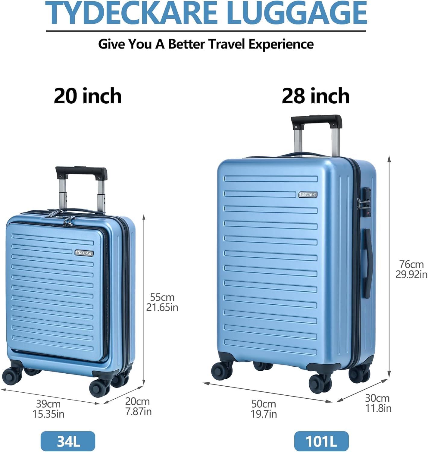 2-Piece Lightweight Hardshell Luggage Set (20