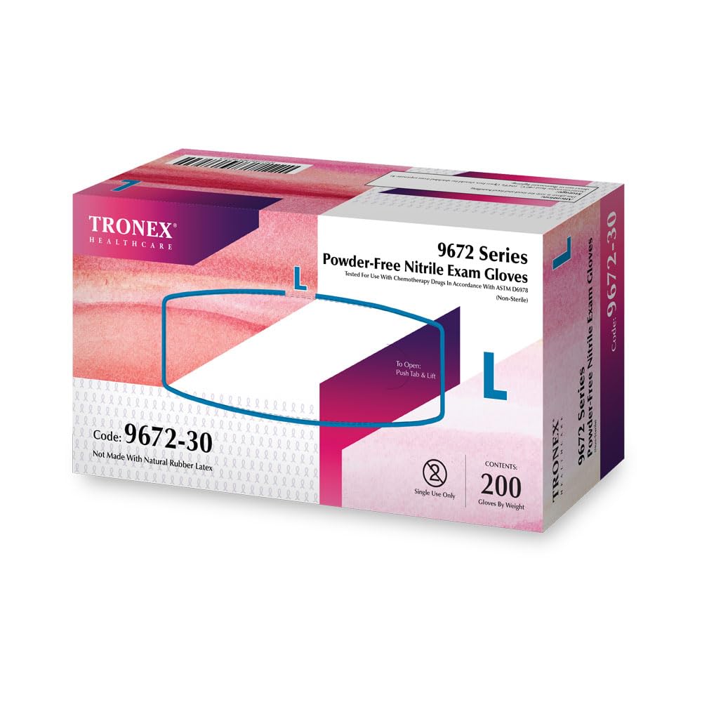 TRONEX 9672 Nitrile Disposable Gloves - Medical Grade Exam Gloves, Chemo Rated, Powder Free, Latex Free, Fingertip Textured (Pink, Medium, 2000 Count) - Ideal for Medical Exams, Laboratory Work, Food Handling & Cleaning Protection