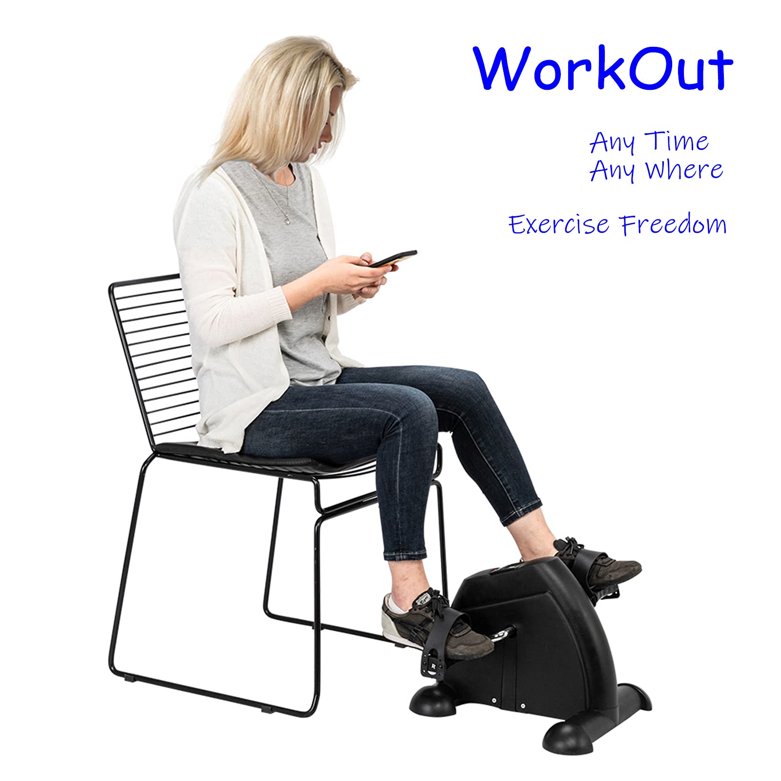 Portable Mini Exercise Bike for Home & Office - Hand & Foot Pedal Fitness Equipment for Strength Training, Cardio Workout - Compact Home Gym Equipment (Black) - Perfect for Small Spaces, Work Breaks & Physical Therapy