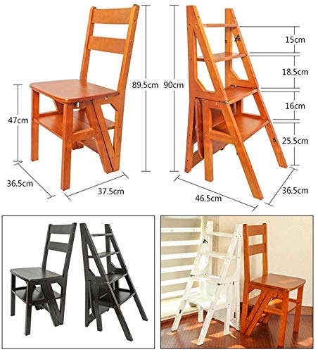 4-Step Foldable Ladder Stool with Backrest - Wide Non-Slip Step Stool for Indoor Use, Kitchen, Bathroom, Garage & Gardening - Multi-Purpose Climbing Stool for Home, Office and Storage Access