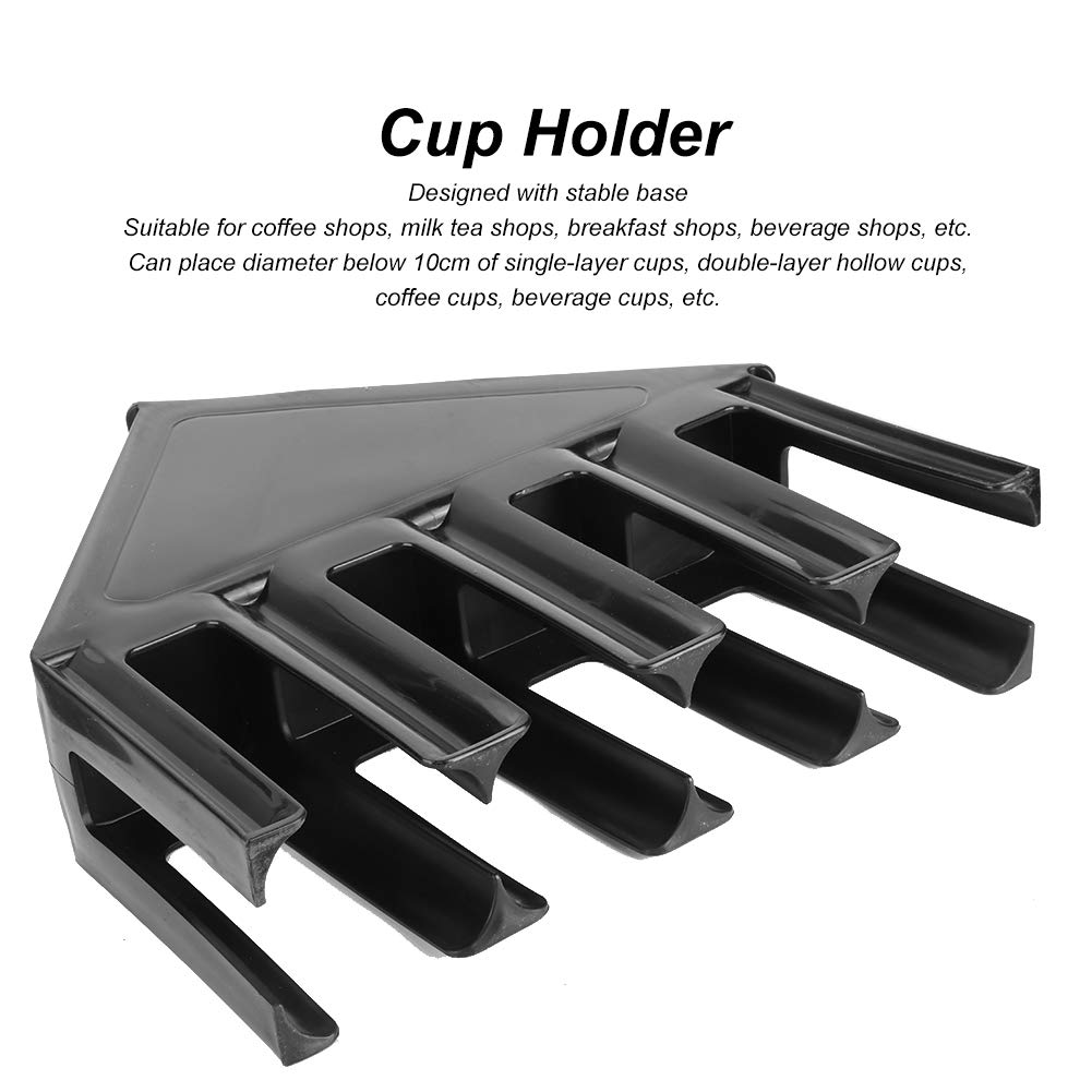 Portable Cup Holder Stand - Smooth Surface Coffee & Tea Cup Storage Rack for Beverage Shops, Breakfast Cafes, Home & Office Use (4-Grid Oblique Design) - Perfect for Organizing Mugs, Tumblers & Drinkware in Commercial & Residential Spaces