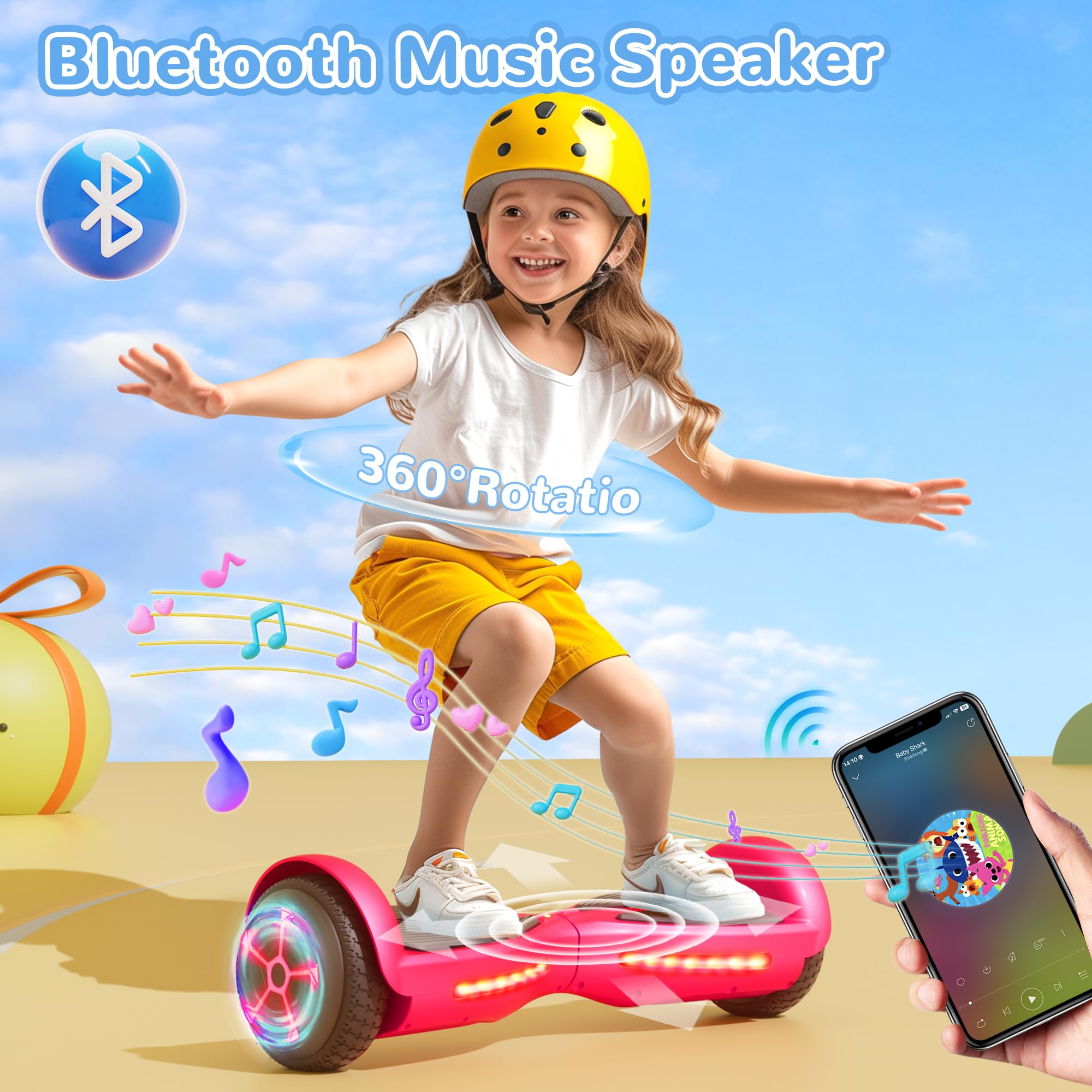 **SISIGAD Electric Scooter for Kids & Adults - Bluetooth, 6.5