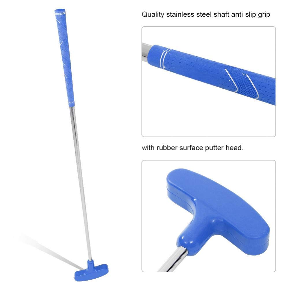 35 Inch Mini Golf Putter for Kids - Double Way Rubber Design (Left & Right Handed) - Blue - Perfect for Indoor/Outdoor Practice & Family Fun